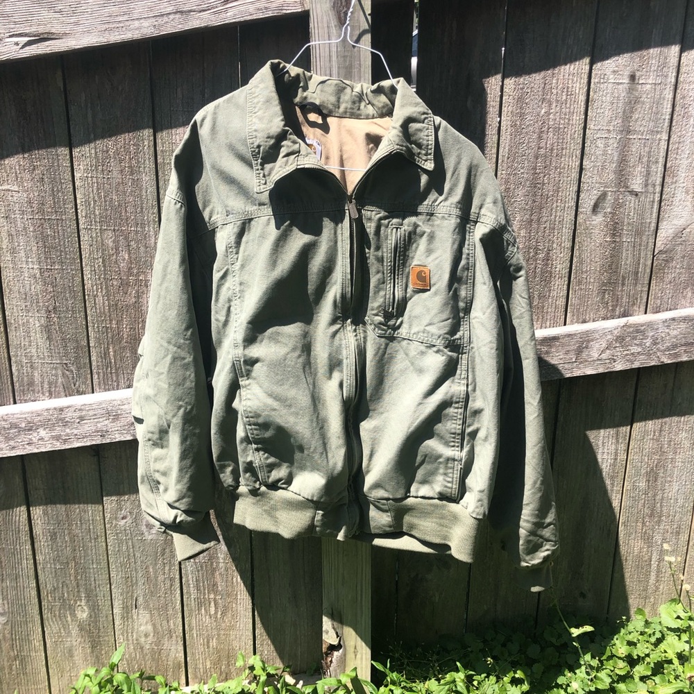 Carhartt Olive Green Canvas Work Jacket